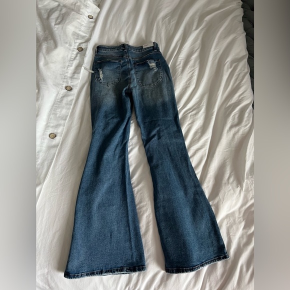 High-rise, Distressed flared jeans - Picture 2 of 5